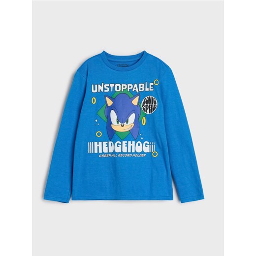 Sinsay - Bawełniana koszulka z nadrukiem Sonic the Hedgehog - niebieski ze sklepu Sinsay w kategorii T-shirty chłopięce - zdjęcie 187984518