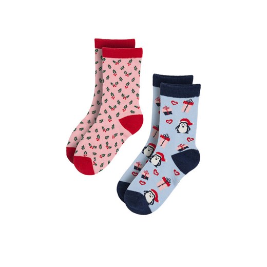 Skarpety długie Nelli Blu 7KB-006-AW23 (2-pack) Czerwony ze sklepu eobuwie.pl w kategorii Skarpetki dziecięce - zdjęcie 187985645