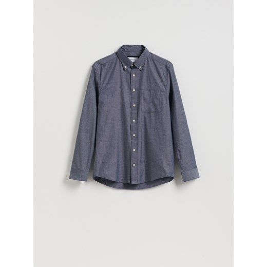 Reserved - Bawełniana koszula regular fit - granatowy ze sklepu Reserved w kategorii Koszule męskie - zdjęcie 187986957