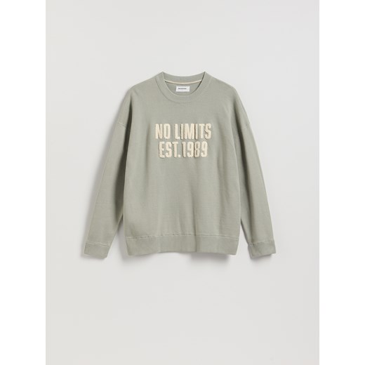 Reserved - Sweter z napisem - jasnozielony ze sklepu Reserved w kategorii Swetry męskie - zdjęcie 187986967