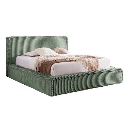 Zielone tapicerowane łóżko z pojemnikiem 5 rozmiarów - Cordelio ze sklepu Edinos.pl w kategorii Łóżka i materace - zdjęcie 187987696