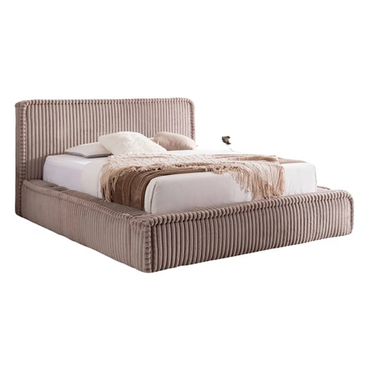 Jasnobrązowe łóżko tapicerowane 5 rozmiarów - Cordelio ze sklepu Edinos.pl w kategorii Łóżka i materace - zdjęcie 187987706