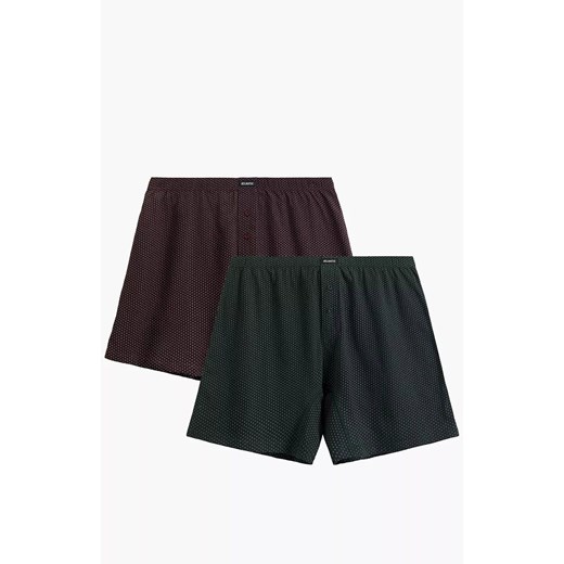 2-pack luźne bokserki męskie 2MBX-079-WIN/SZG, Kolor burgundowo-zielony, Rozmiar M, ATLANTIC ze sklepu Intymna w kategorii Majtki męskie - zdjęcie 187987825