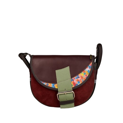 bordowa damska torebka listonoszka skórzana na ramię Freshman Mini ze sklepu Słoń Torbalski w kategorii Listonoszki - zdjęcie 187990708