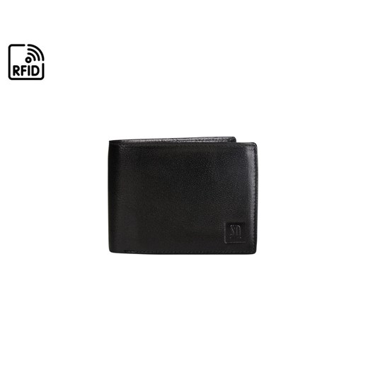 czarny skórzany portfel męski, elegancki i z ochroną RFID ze sklepu Słoń Torbalski w kategorii Portfele męskie - zdjęcie 187990726