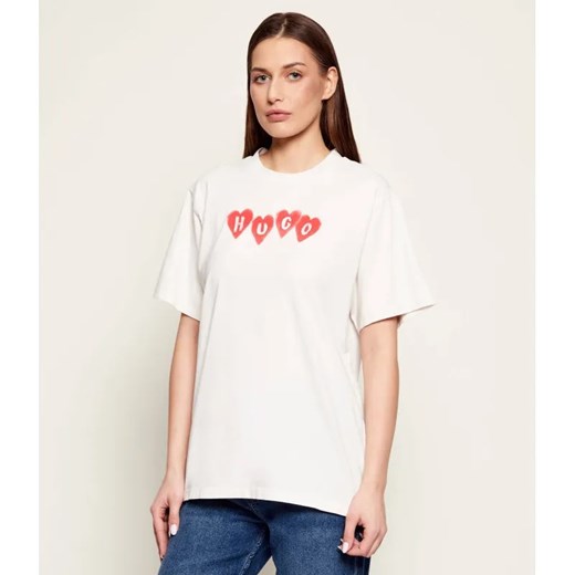 HUGO T-shirt Vintage Tee_22 | Relaxed fit ze sklepu Gomez Fashion Store w kategorii Bluzki damskie - zdjęcie 187991049