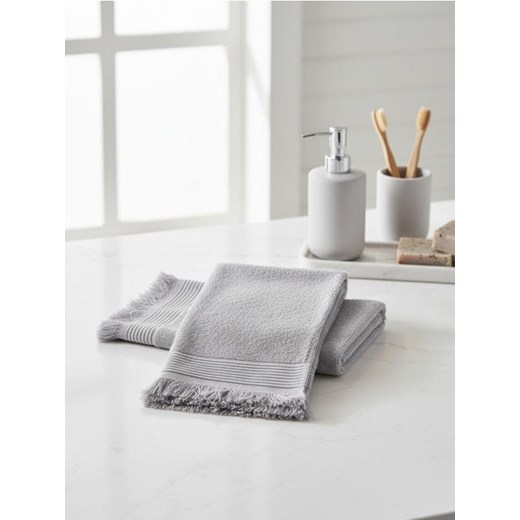 Sinsay - Zestaw bawełnianych ręczników z frędzlami 2 pack - szary ze sklepu Sinsay w kategorii Ręczniki - zdjęcie 187992208