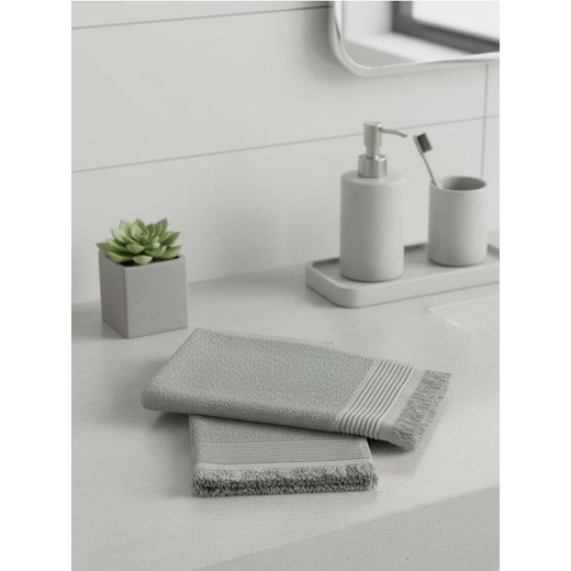 Sinsay - Zestaw bawełnianych ręczników z frędzlami 2 pack - zielony ze sklepu Sinsay w kategorii Ręczniki - zdjęcie 187992209