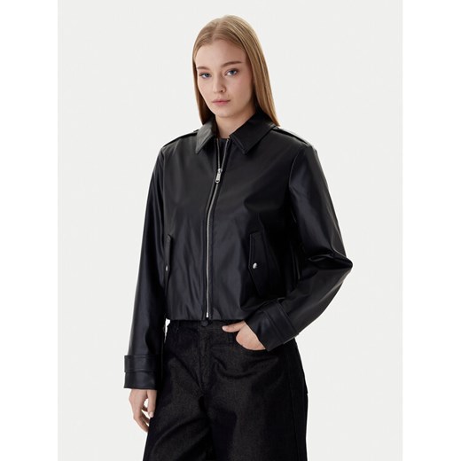 Calvin Klein Jeans Kurtka z imitacji skóry Moto LV047E501G Czarny Regular Fit ze sklepu MODIVO w kategorii Kurtki damskie - zdjęcie 187992549