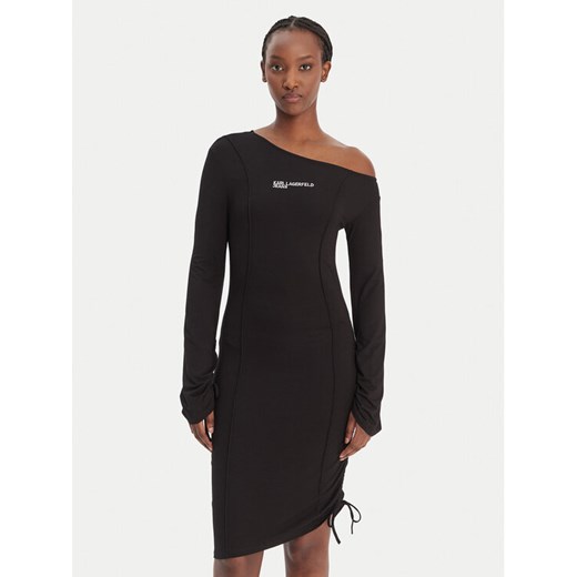 Karl Lagerfeld Jeans Sukienka codzienna B1W13045 Czarny Slim Fit ze sklepu MODIVO w kategorii Sukienki - zdjęcie 187992589