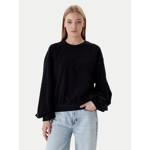 Guess Bluza W6RQ13 KD332 Czarny Regular Fit ze sklepu MODIVO w kategorii Bluzy damskie - zdjęcie 187992627