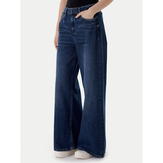 Guess Jeansy W6RA82 D3Y0L Niebieski Wide Fit ze sklepu MODIVO w kategorii Jeansy damskie - zdjęcie 187992637