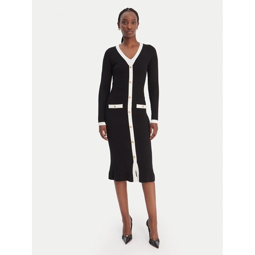Guess Sukienka dzianinowa W6RK38 Z3HP2 Czarny Regular Fit ze sklepu MODIVO w kategorii Sukienki - zdjęcie 187992647