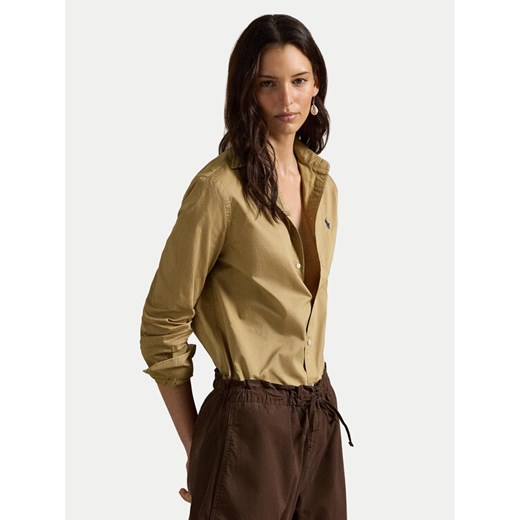Polo Ralph Lauren Koszula 211A92177012 Beżowy Classic Fit ze sklepu MODIVO w kategorii Koszule damskie - zdjęcie 187993858