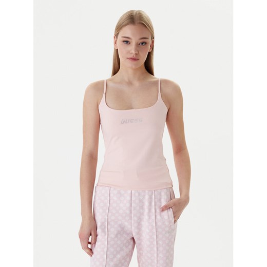 Guess Top V5GP22 J1314 Pomarańczowy Slim Fit ze sklepu MODIVO w kategorii Bluzki damskie - zdjęcie 187993887