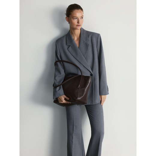 Reserved - Torebka shopper - ciemnobrązowy ze sklepu Reserved w kategorii Torebki damskie - zdjęcie 187996387