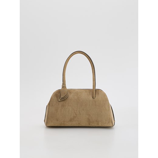 Reserved - Torebka z imitacji zamszu - beżowy ze sklepu Reserved w kategorii Torebki damskie - zdjęcie 187996397