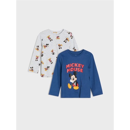 Sinsay - Bawełniana koszulka z nadrukiem 2 pack Mickey Mouse - niebieski ze sklepu Sinsay w kategorii T-shirty chłopięce - zdjęcie 187996807