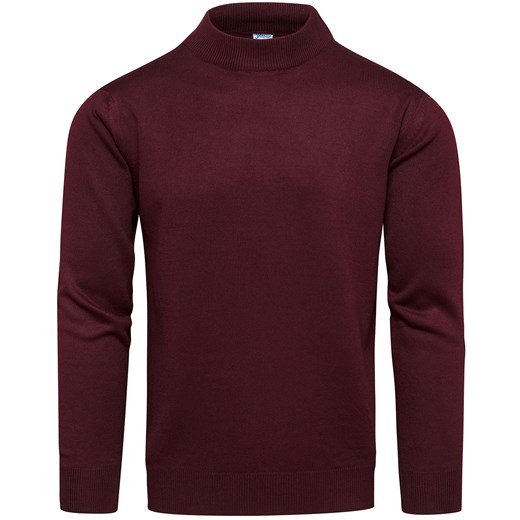 Sweter męski półgolf bordowy basic Recea ze sklepu Recea.pl w kategorii Swetry męskie - zdjęcie 187998939