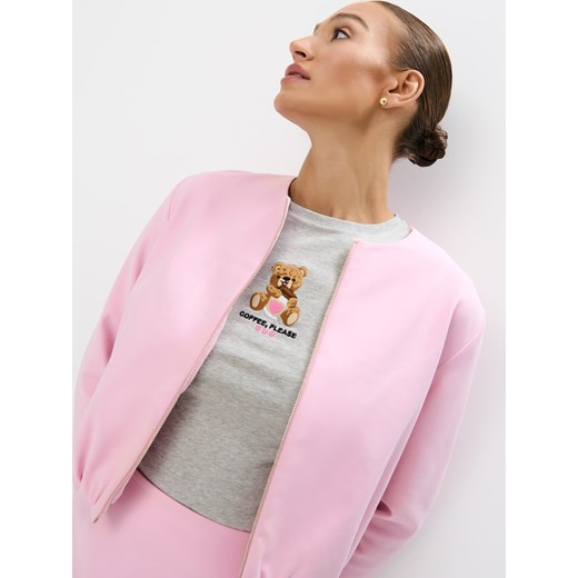Mohito - Pastelowa bomberka - pastelowy różowy ze sklepu Mohito w kategorii Marynarki damskie - zdjęcie 187998967