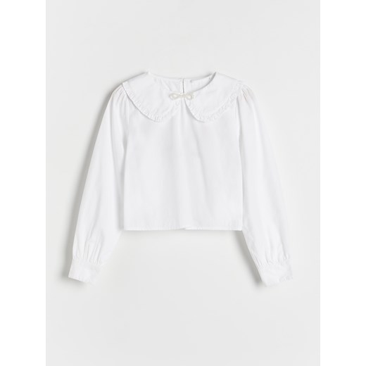 Reserved - Krótka koszula - biały ze sklepu Reserved w kategorii Koszule dziewczęce - zdjęcie 188000996