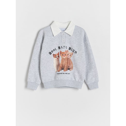 Reserved - Bluza z aplikacją - jasnoszary ze sklepu Reserved w kategorii Bluzy dziewczęce - zdjęcie 188001085