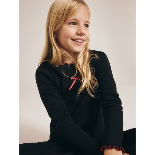 Reserved - Koszulka z kokardką - bordowy Reserved 158 (12 lat) okazyjna cena Reserved