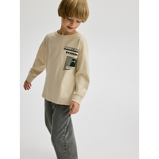 Reserved - Longsleeve Minecraft - jasnoszary ze sklepu Reserved w kategorii T-shirty chłopięce - zdjęcie 188001568