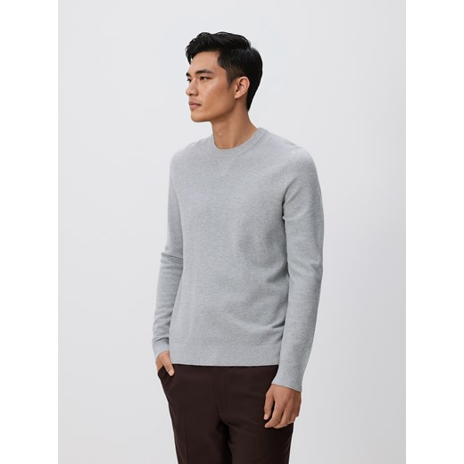Reserved - Strukturalny sweter z bawełną - szary ze sklepu Reserved w kategorii Swetry męskie - zdjęcie 188001685