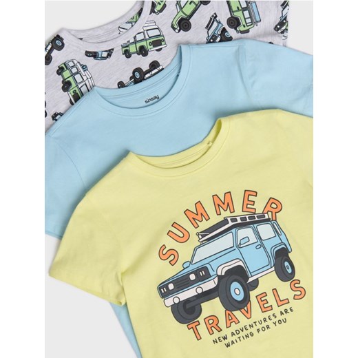 Sinsay - Koszulki z ozdobnym wzorem 3 pack - szary Sinsay 128 (7-8 l) Sinsay