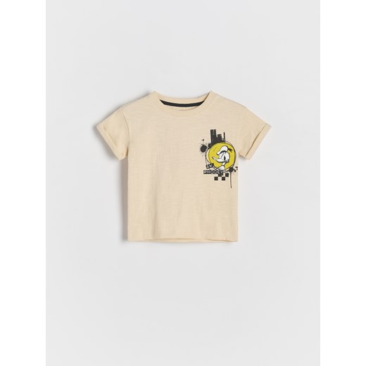 Reserved - T-shirt Kaczor Donald - beżowy ze sklepu Reserved w kategorii T-shirty chłopięce - zdjęcie 188002806