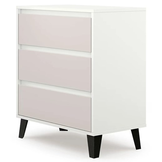 Komoda z 3 szufladami w stylu skandynawskim biały + kaszmir L8-C54 ze sklepu Edinos.pl w kategorii Komody - zdjęcie 188004706