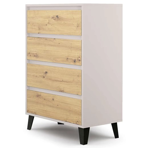 Komoda na czarnych nóżkach kaszmir + dąb artisan D1-L52 ze sklepu Edinos.pl w kategorii Komody - zdjęcie 188004767