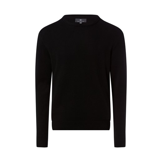 Nils Sundström Męski sweter z dzianiny Mężczyźni Bawełna czarny jednolity Nils Sundström L vangraaf