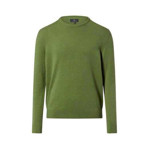 Nils Sundström Męski sweter z dzianiny Mężczyźni Bawełna groszkowy marmurkowy ze sklepu vangraaf w kategorii Swetry męskie - zdjęcie 188006288