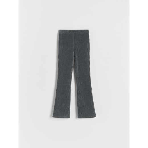 Reserved - Prążkowane spodnie flare - ciemnoszary ze sklepu Reserved w kategorii Spodnie dziewczęce - zdjęcie 188006837