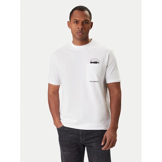 KARL LAGERFELD T-Shirt 755047 561221 Biały Regular Fit ze sklepu MODIVO w kategorii T-shirty męskie - zdjęcie 188007657