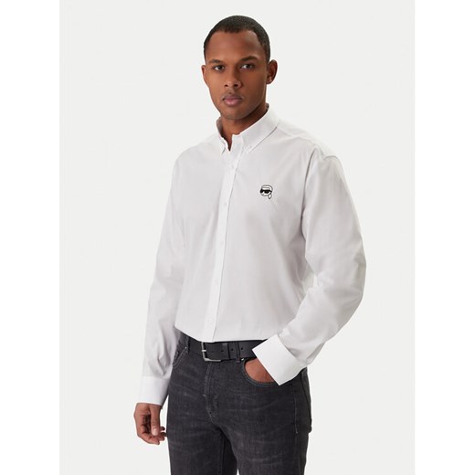 KARL LAGERFELD Koszula 605912 561600 Biały Regular Fit ze sklepu MODIVO w kategorii Koszule męskie - zdjęcie 188007709
