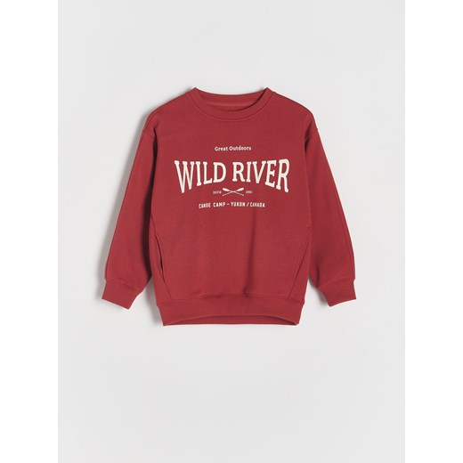 Reserved - Bluza z nadrukiem - intenstywna czerwień ze sklepu Reserved w kategorii Bluzy chłopięce - zdjęcie 188010009