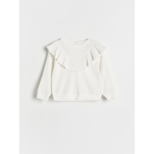 Reserved - Bluzka z falbanką - złamana biel ze sklepu Reserved w kategorii Bluzki dziewczęce - zdjęcie 188011157