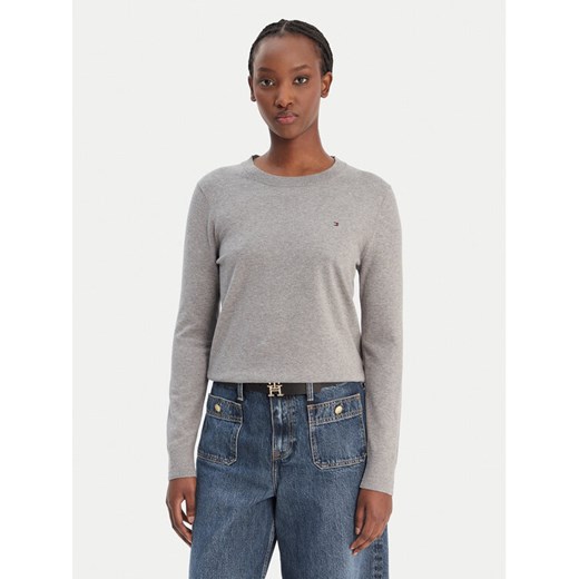 Tommy Hilfiger Sweter WW0WW44984 Szary Regular Fit ze sklepu MODIVO w kategorii Swetry damskie - zdjęcie 188015497