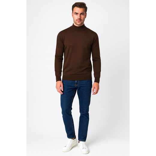 Sweter męski półgolf brązowy basic Recea Recea M Recea.pl