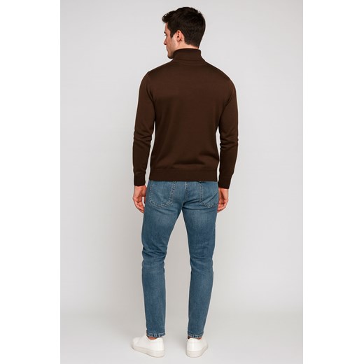 Sweter męski półgolf brązowy basic Recea Recea M Recea.pl