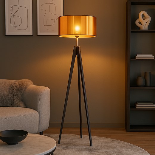 Lampa stojąca drewniana do salonu HAITI MIRROR ze sklepu Lysne w kategorii Lampy podłogowe - zdjęcie 188016997