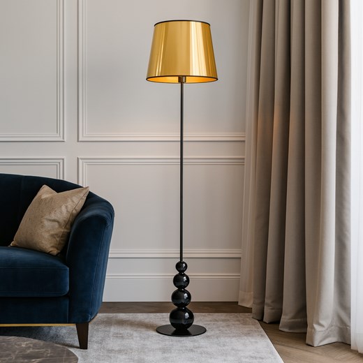 Złota lampa stojąca w stylu glamour do salonu LIZBONA MIRROR ze sklepu Lysne w kategorii Lampy podłogowe - zdjęcie 188017018