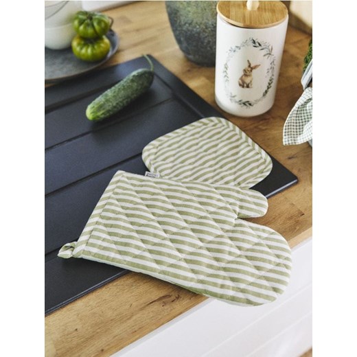 Sinsay - Rękawica kuchenna i łapka w paski - biały ze sklepu Sinsay w kategorii Fartuchy kuchenne - zdjęcie 188017086