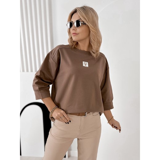 bluzka mirvari brązowa one size ze sklepu UBRA w kategorii Bluzki damskie - zdjęcie 188017788