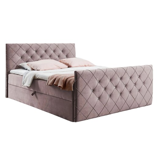 Różowe łóżko kontynentalne w stylu glamour 5 rozmiarów F9-P12 ze sklepu Edinos.pl w kategorii Łóżka i materace - zdjęcie 188018109