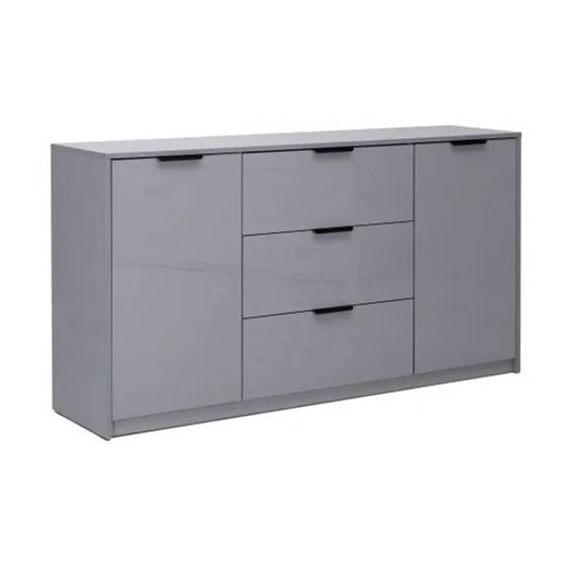 Szara długa komoda z 3 szufladami szara lawa połysk R1-R89 ze sklepu Edinos.pl w kategorii Komody - zdjęcie 188018147
