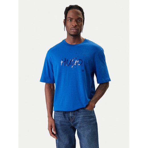 HUGO T-Shirt Nierofix 50554369 Niebieski Regular Fit ze sklepu MODIVO w kategorii T-shirty męskie - zdjęcie 188018928
